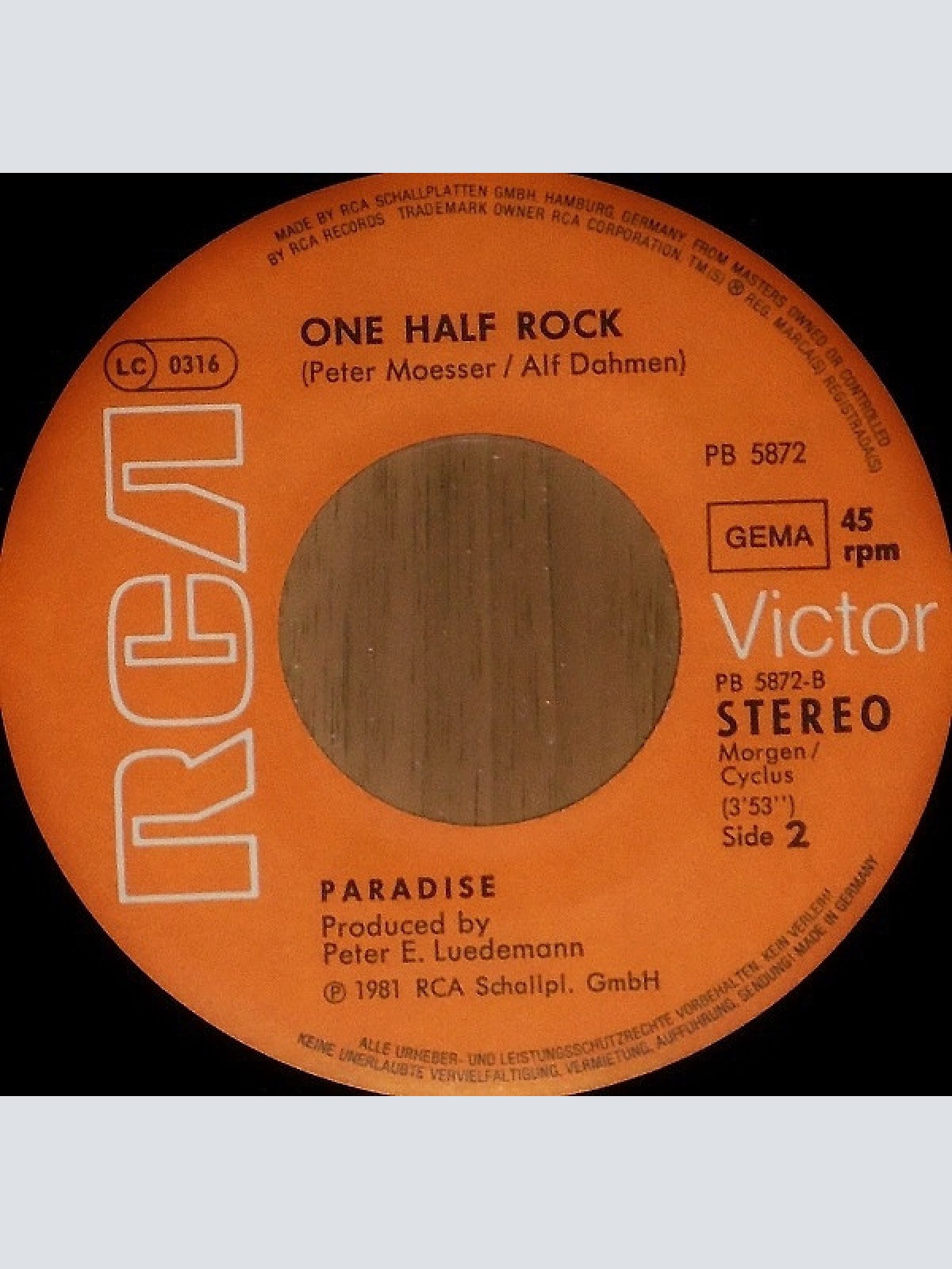 Vinyl / Paradise (29) - Paradise / One Half Rock