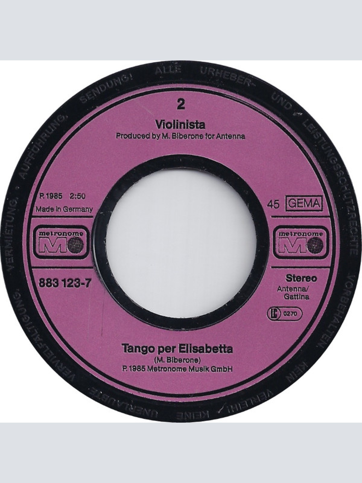 Vinyl / Violinista - La Gondola Blu