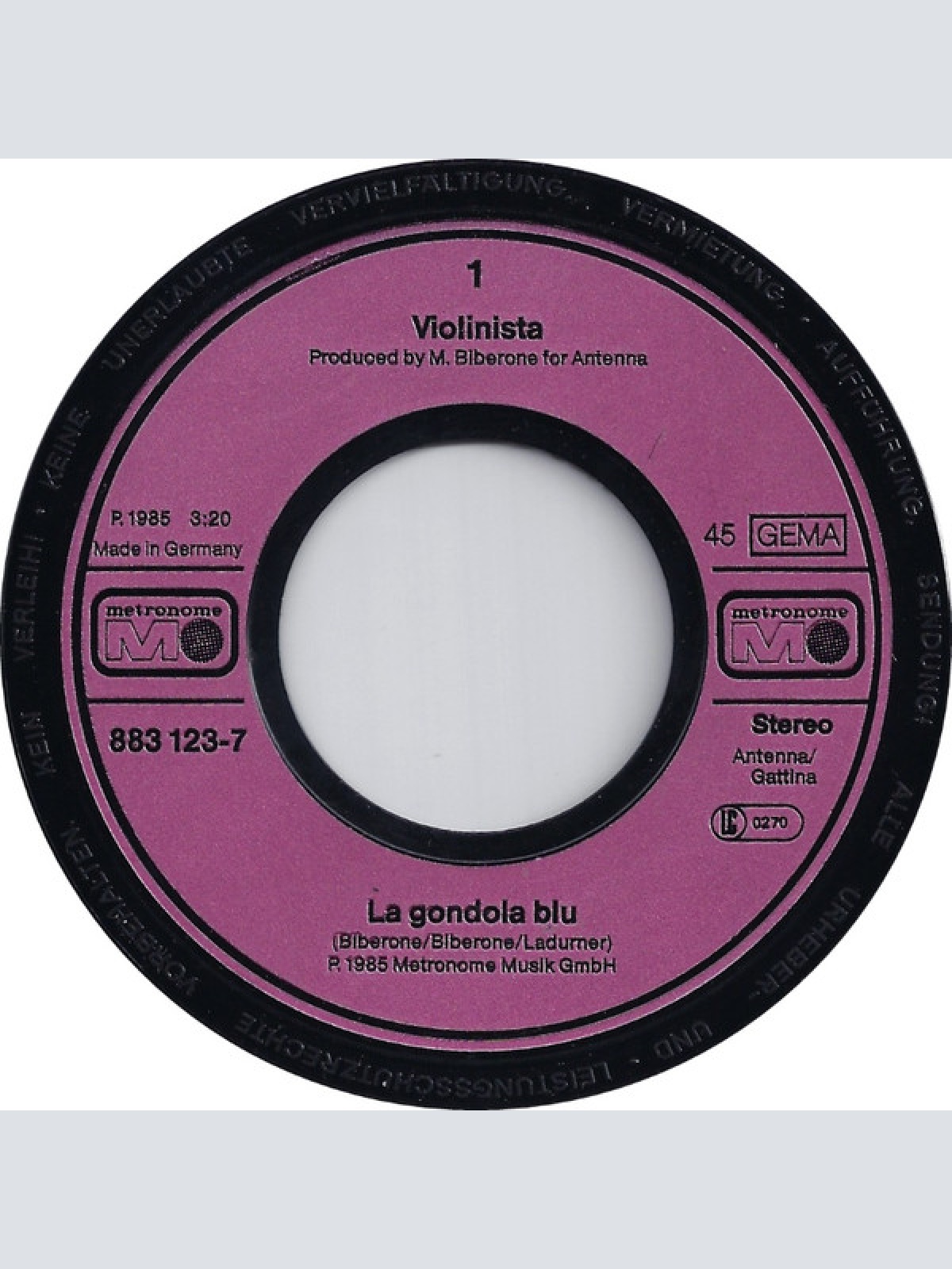 Vinyl / Violinista - La Gondola Blu