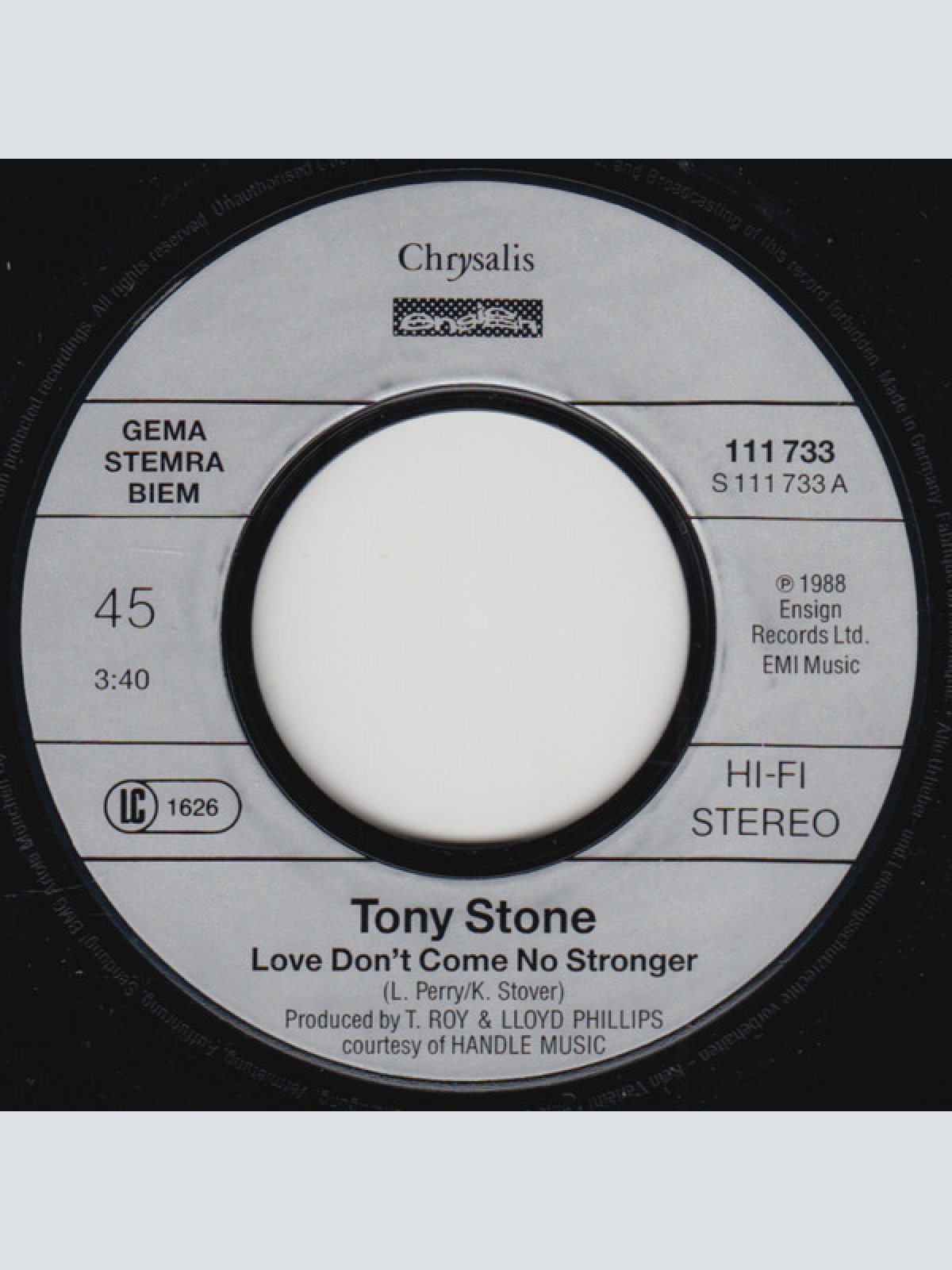 Vinyl / Tony Stone - Love Don't Come No Stronger