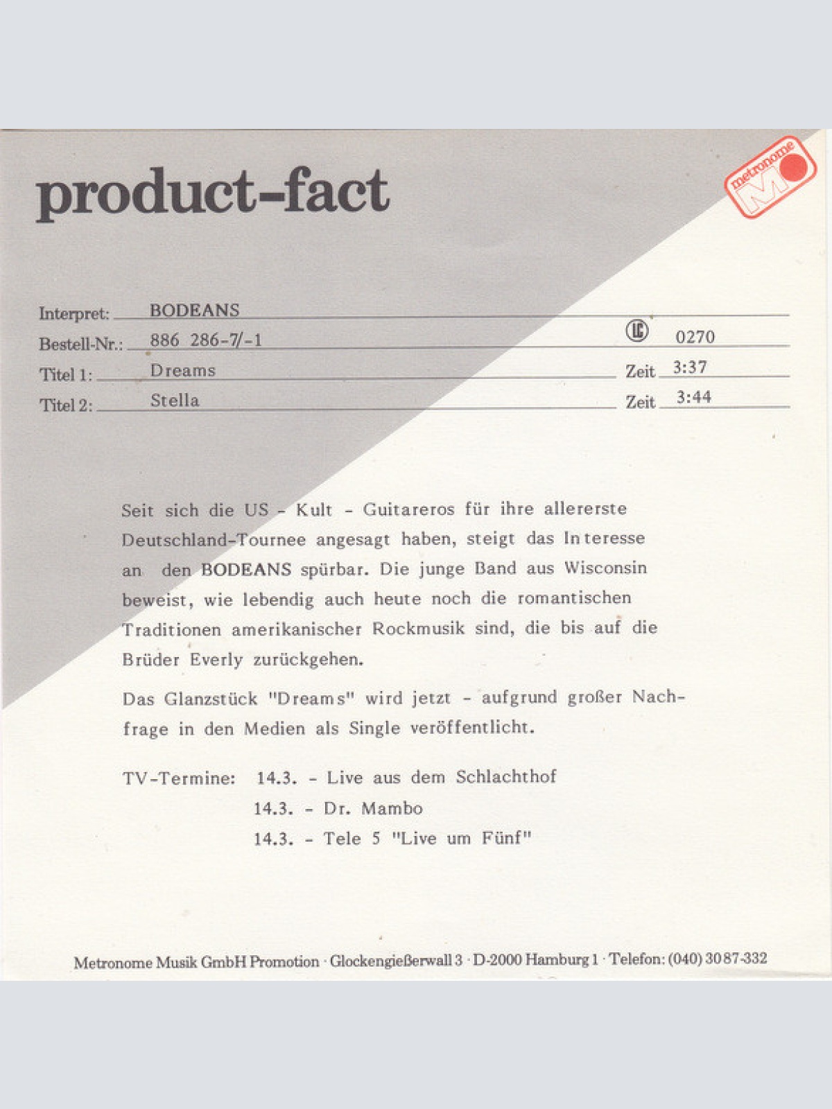 Vinyl / BoDeans - Dreams