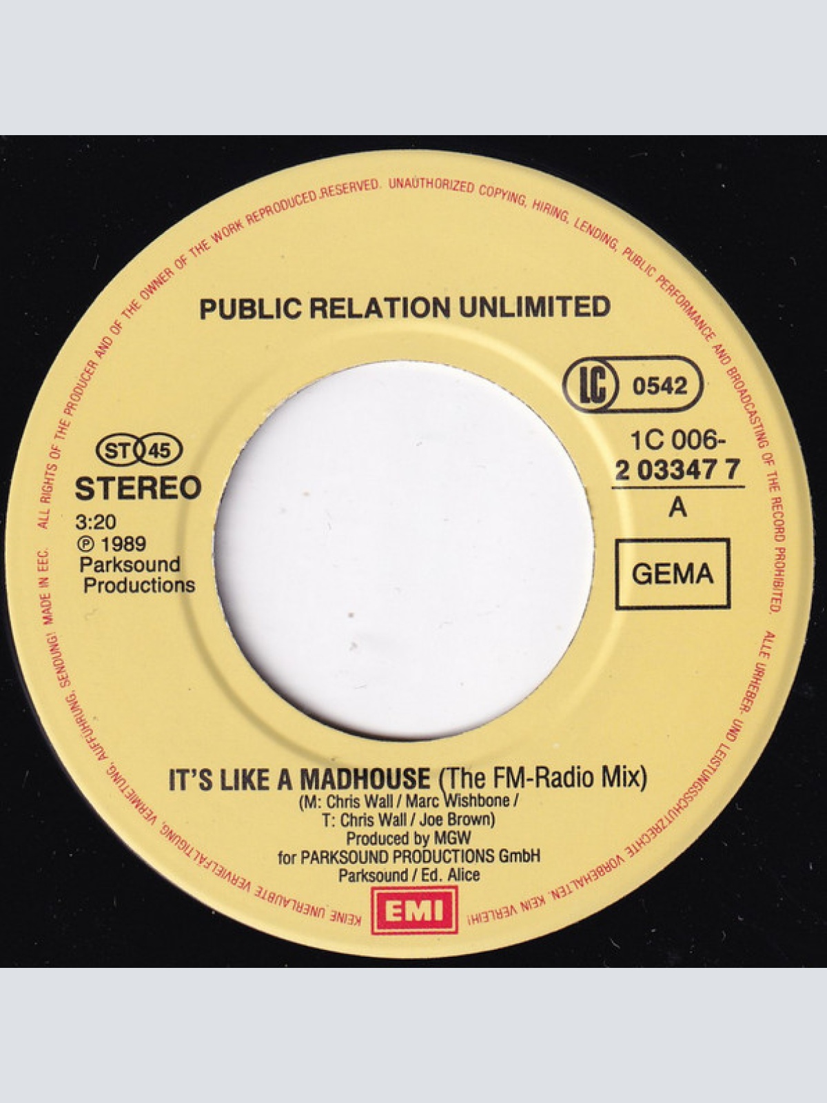 Vinyl / Public Relation Unlimited - It's Like A... Madhouse