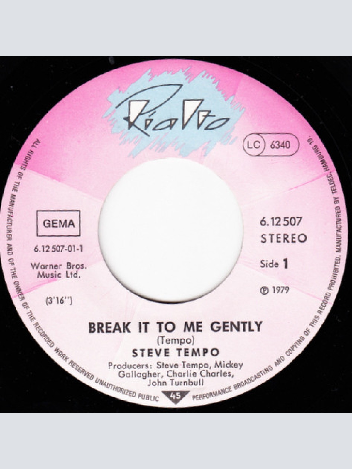 Vinyl / Steve Tempo (3) - Break It To Me Gently