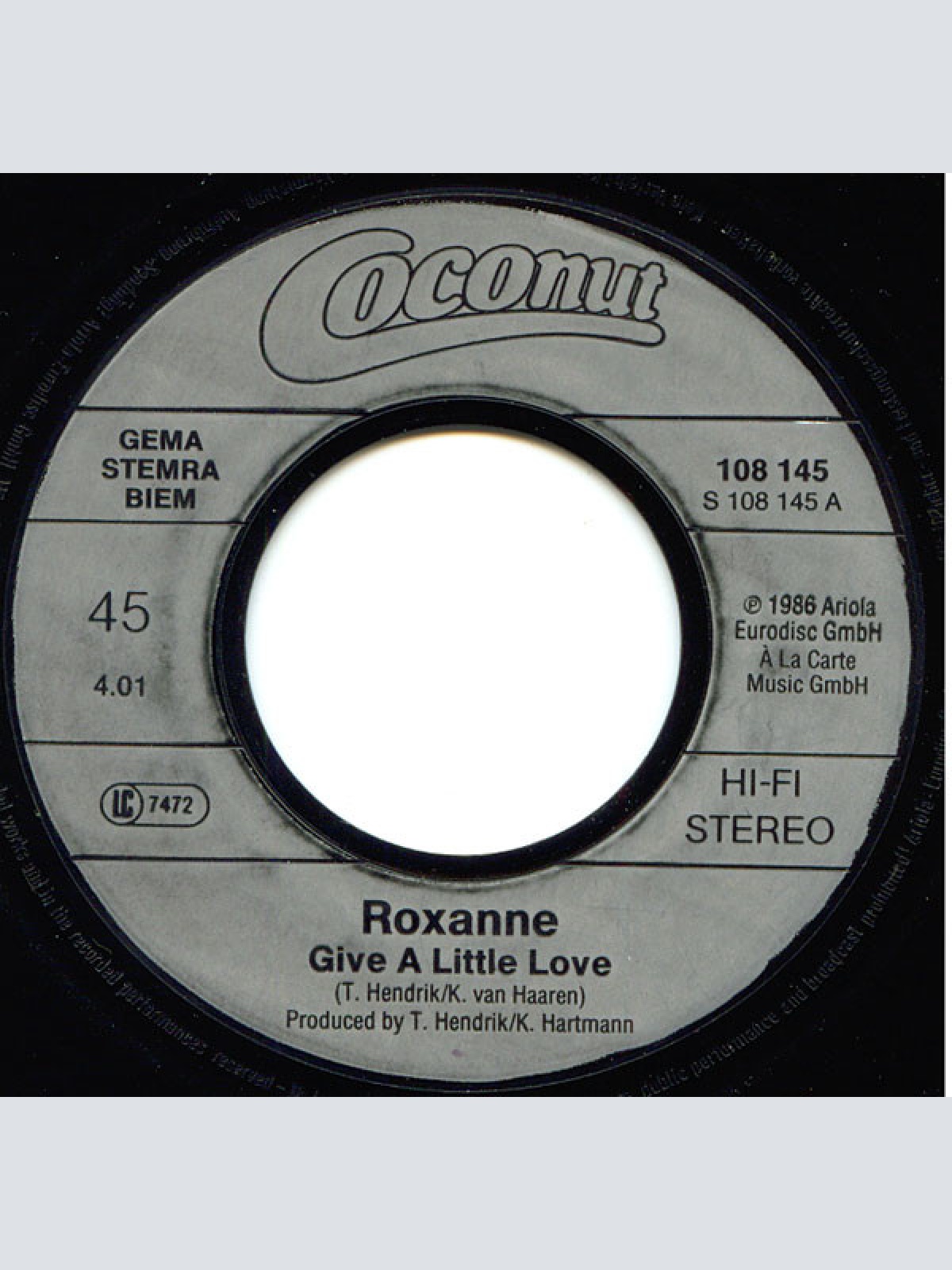 Vinyl / Roxanne (2) - Give A Little Love