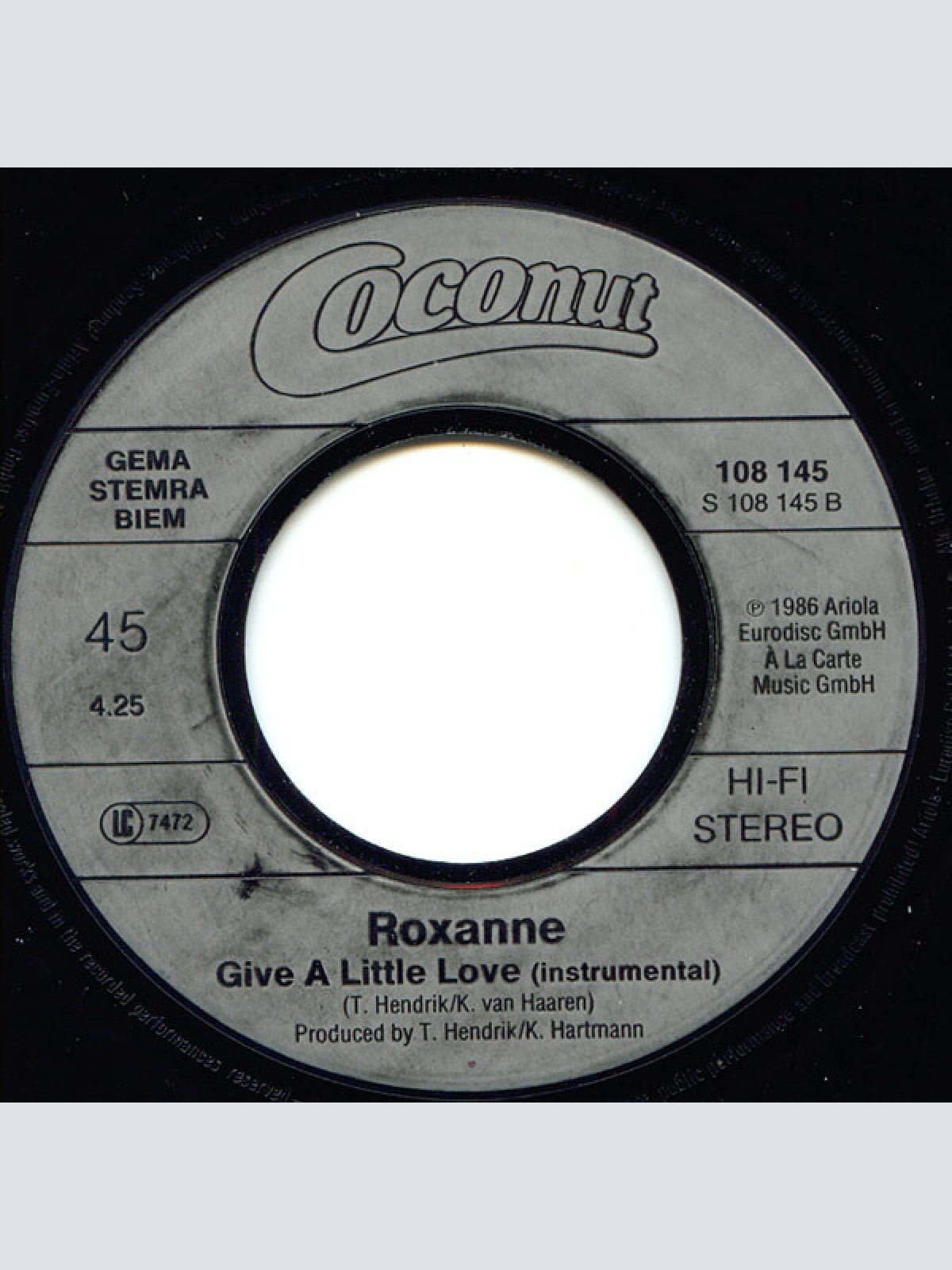 Vinyl / Roxanne (2) - Give A Little Love
