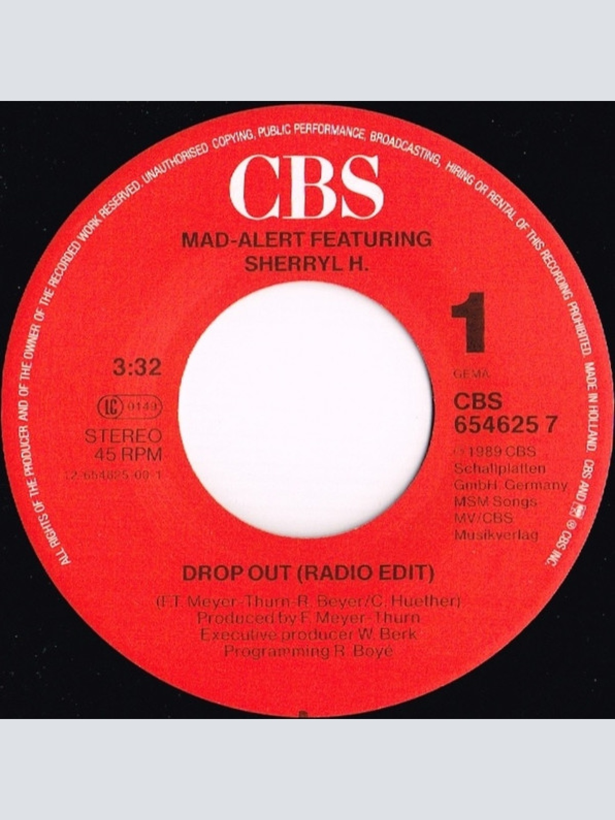Vinyl / Mad-Alert Featuring Sherryl H. - Drop Out