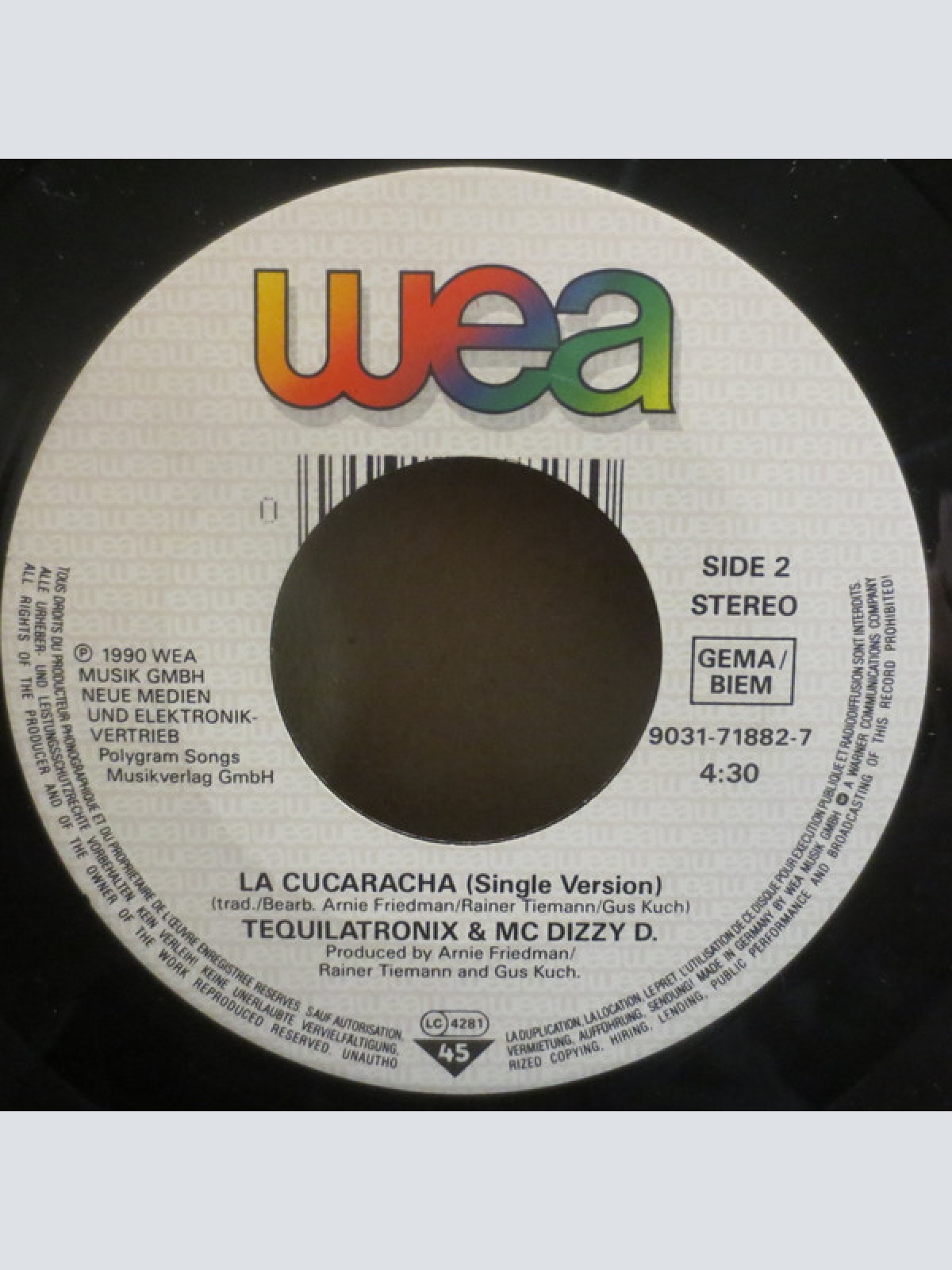 Vinyl / Tequilatronix & MC Dizzy D. - La Cucaracha