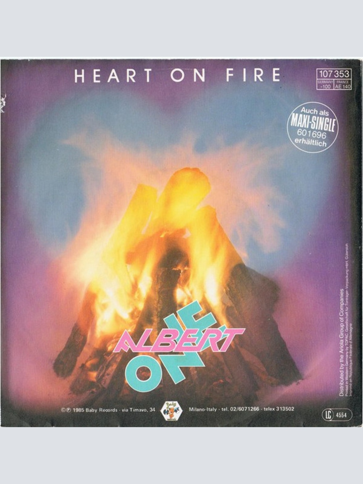 Vinyl / Albert One - Heart On Fire
