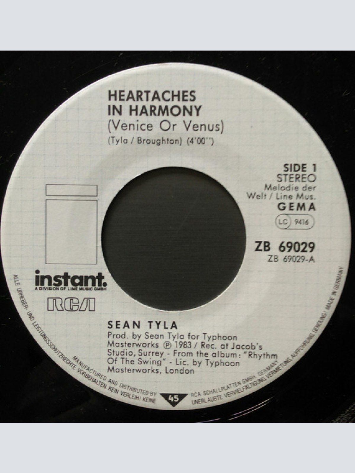 Vinyl / Sean Tyla - Heartaches In Harmony (Venice Or Venus)