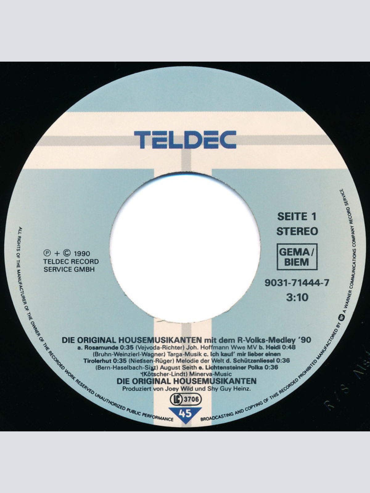 Vinyl / Die Original Housemusikanten - Die Original Housemusikanten Mit Dem R-Volks-Medley '90