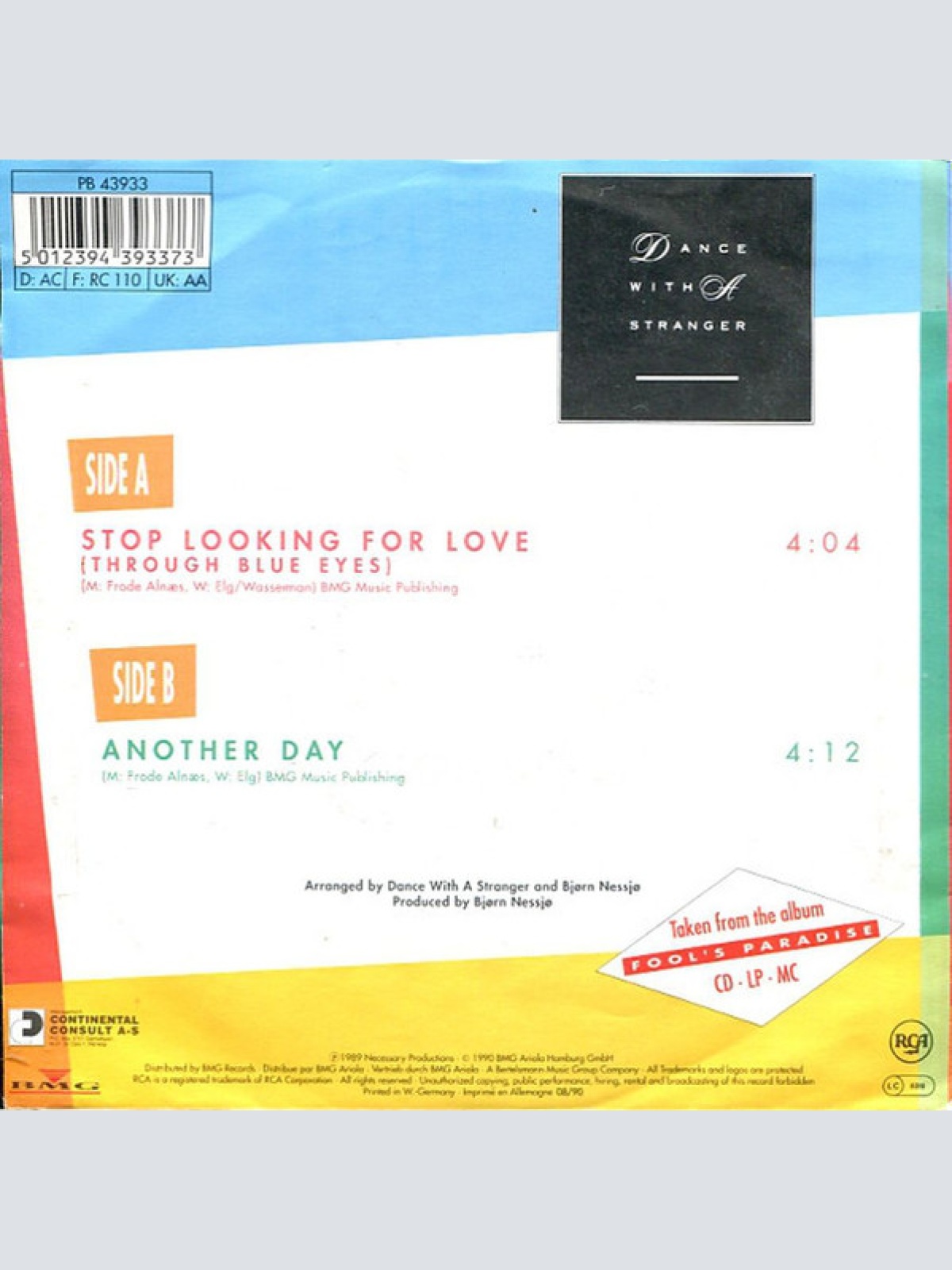 Vinyl / Dance With A Stranger - Stop Looking For Love