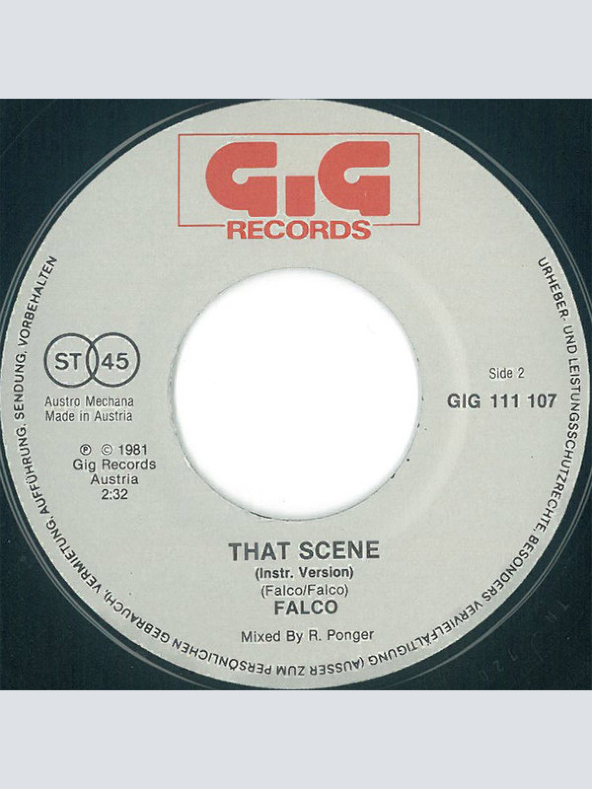 Vinyl / Falco - That Scene ("Ganz Wien")