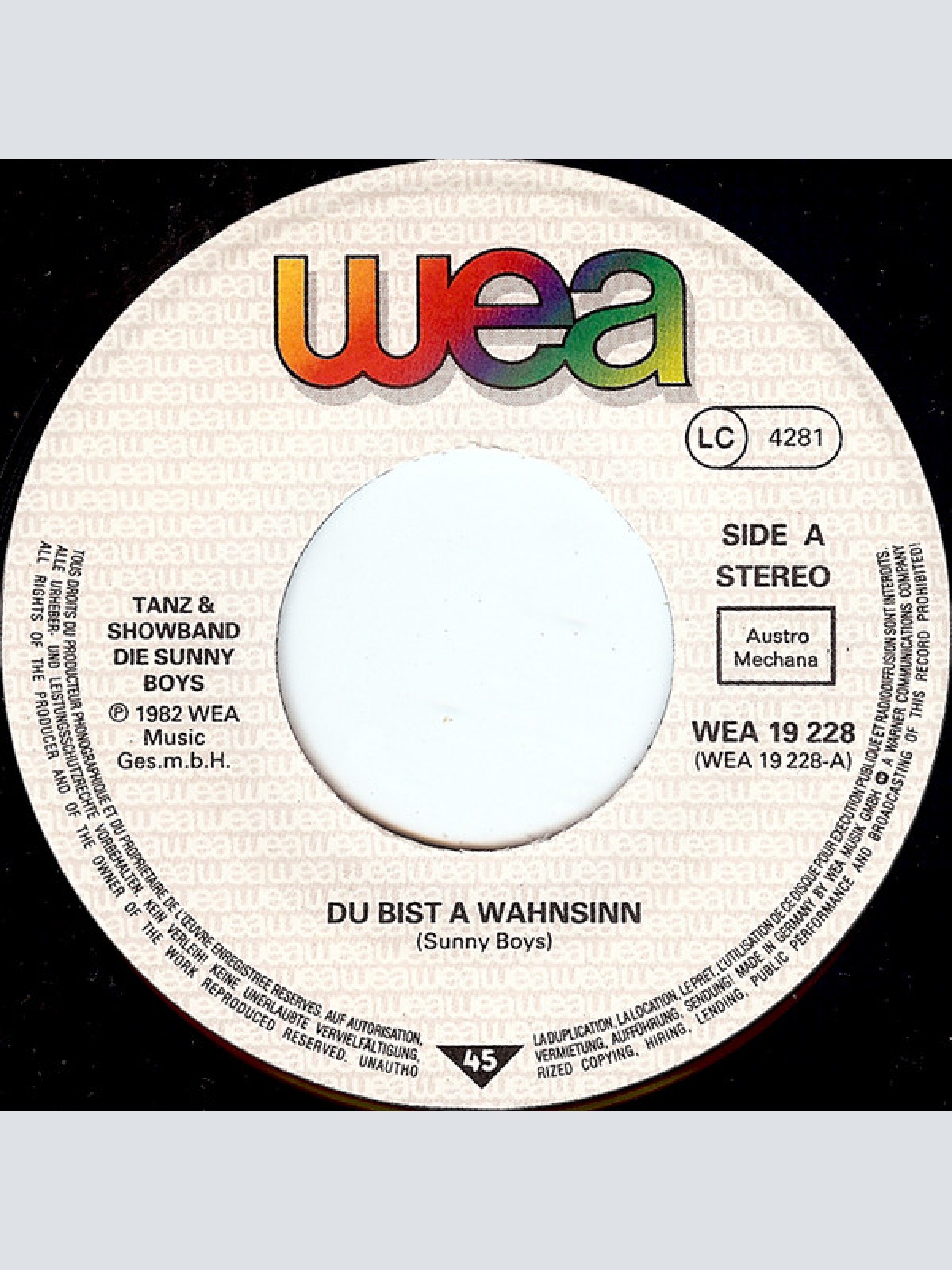 Vinyl / Tanz & Showband Die Sunny Boys* - Du Bist A Wahnsinn