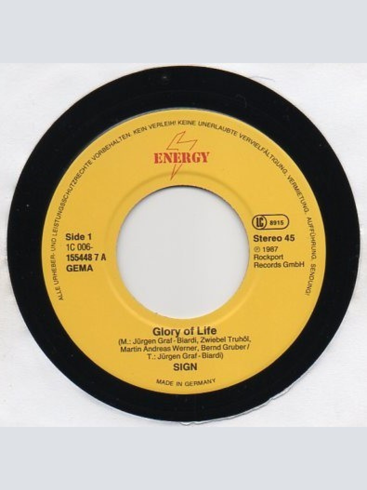 Vinyl / Sign (2) - Glory Of Life