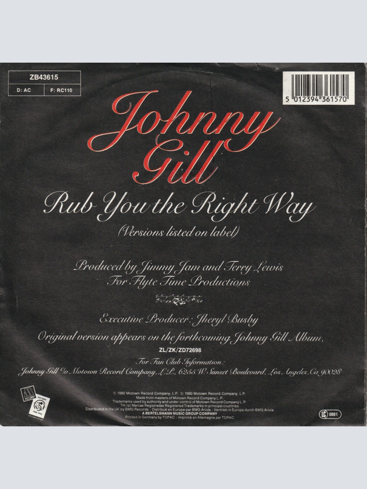 Vinyl / Johnny Gill - Rub You The Right Way