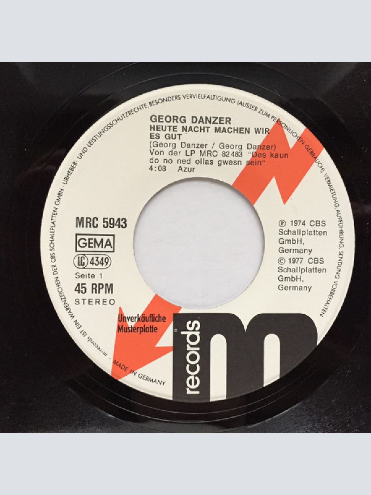 Vinyl / Georg Danzer - Heute Nacht Machen Wir Es Gut