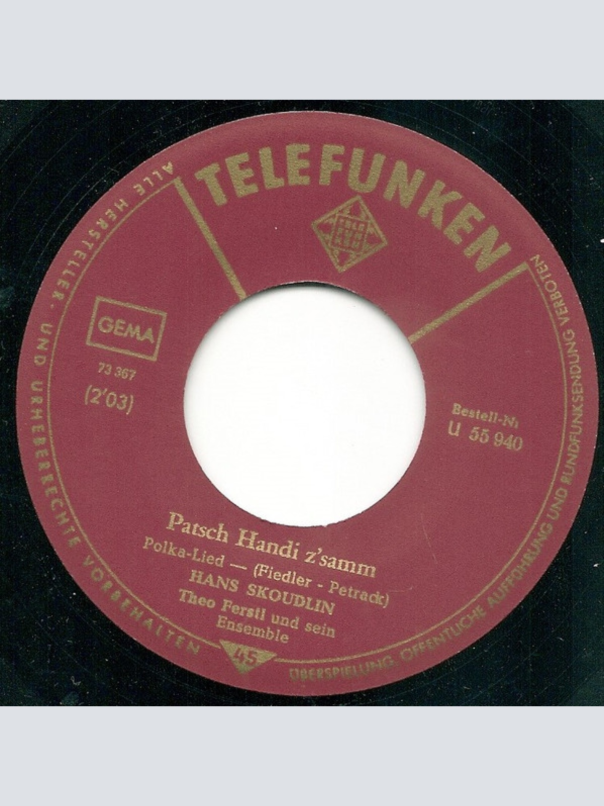 Vinyl / Hans Skoudlin - Patsch Handi Z'Samm / Maruschka