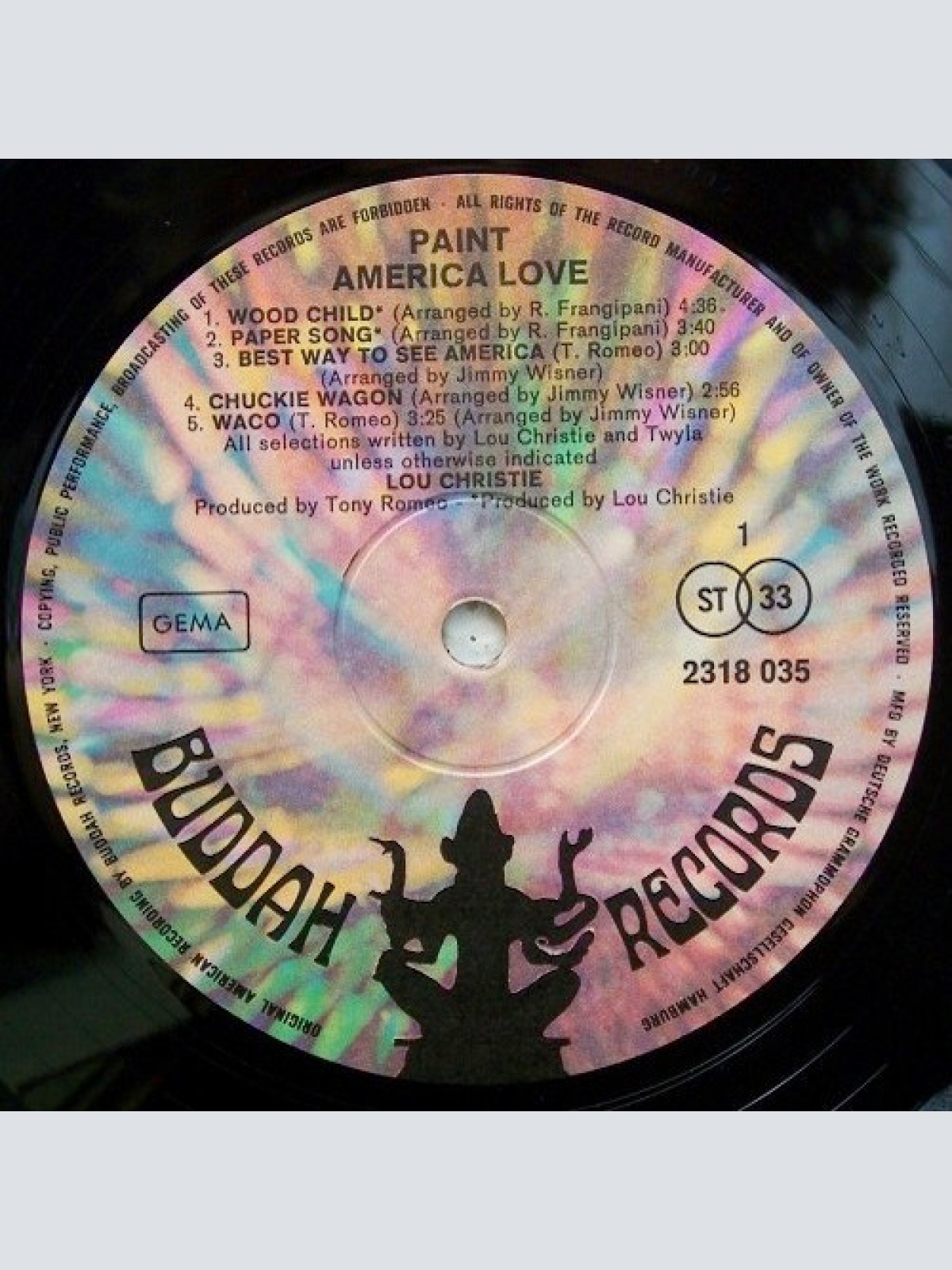 Vinyl / Lou Christie Sacco* - Paint America Love