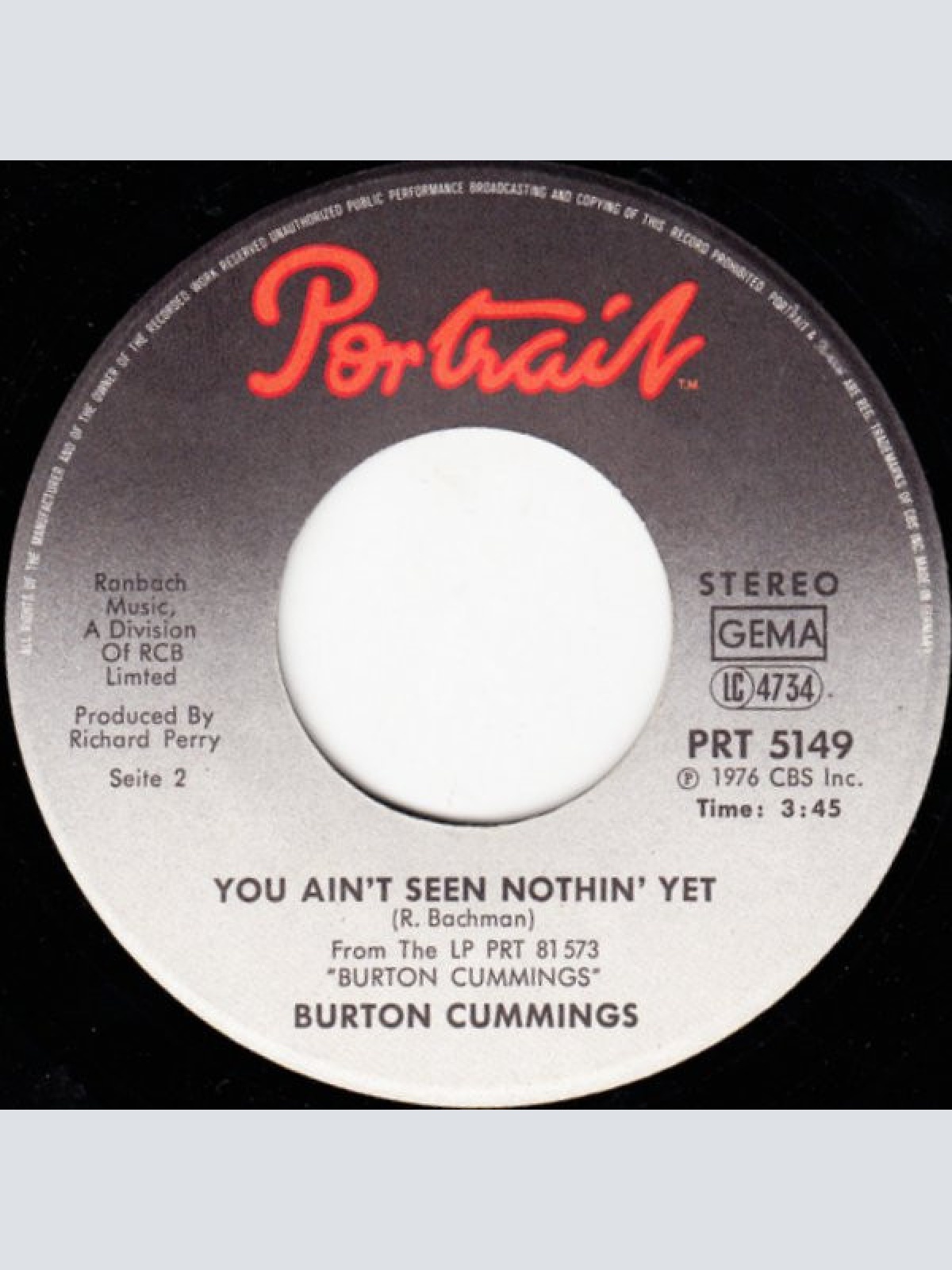 Vinyl / Burton Cummings - Niki Hokey