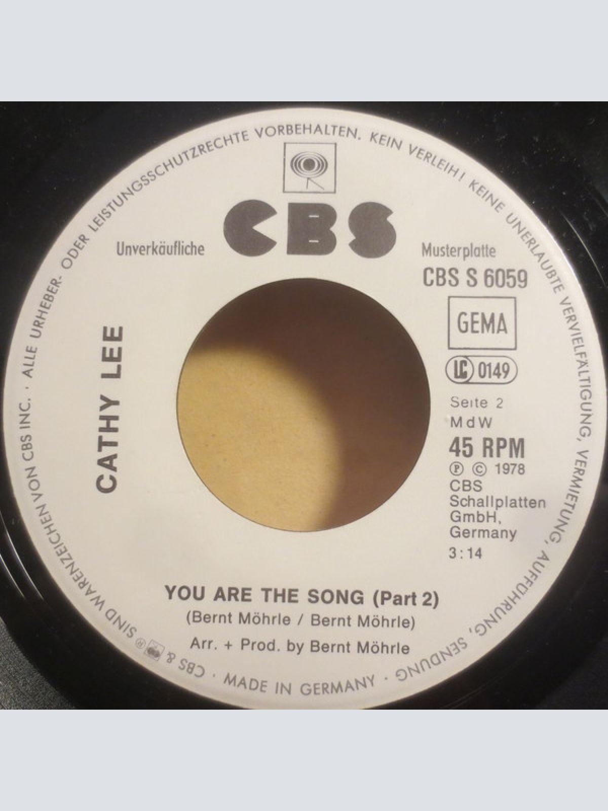 Vinyl / Cathy Lee - You Are The Song (Part 1+2)