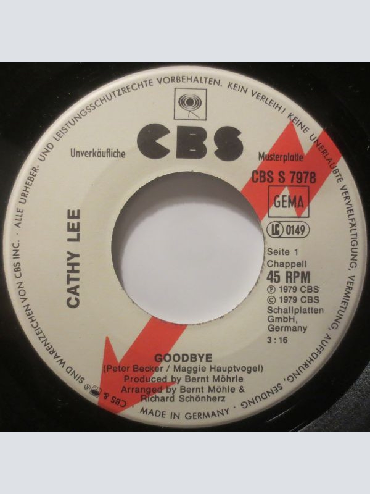 Vinyl / Cathy Lee - Goodbye
