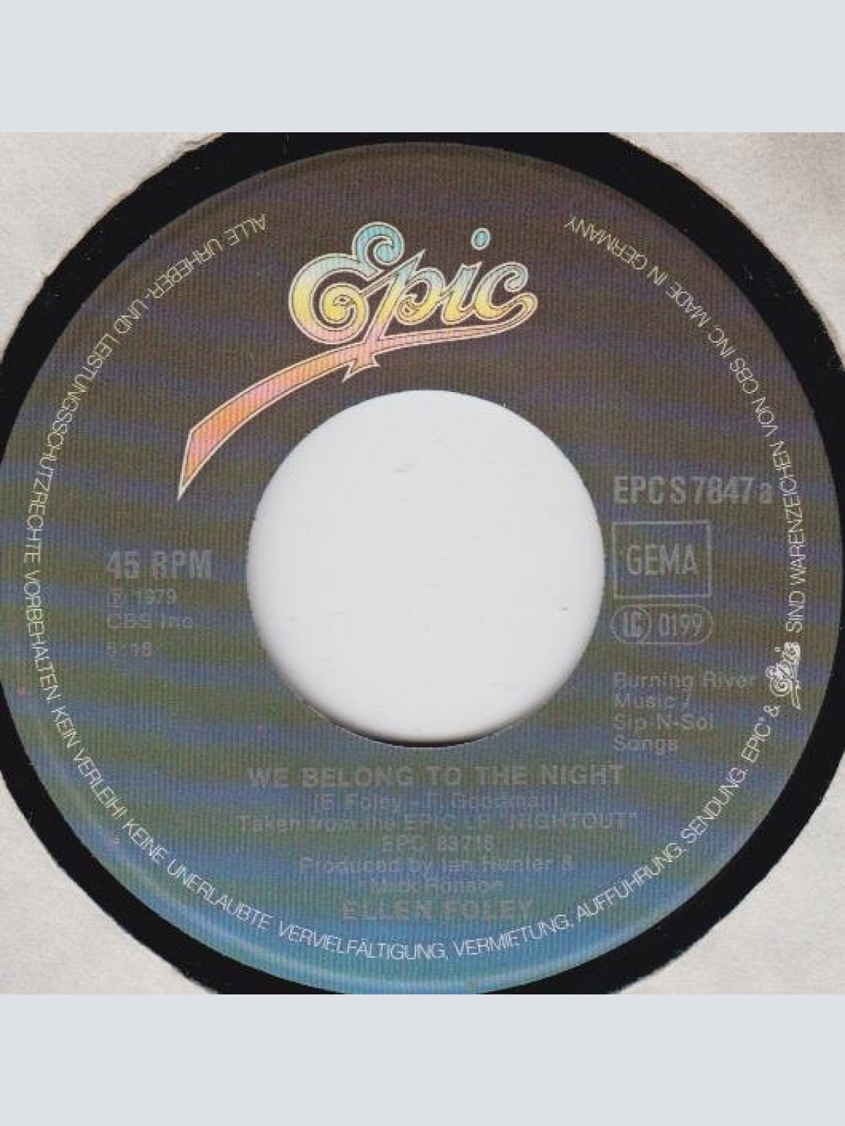 Vinyl / Ellen Foley - We Belong To The Night