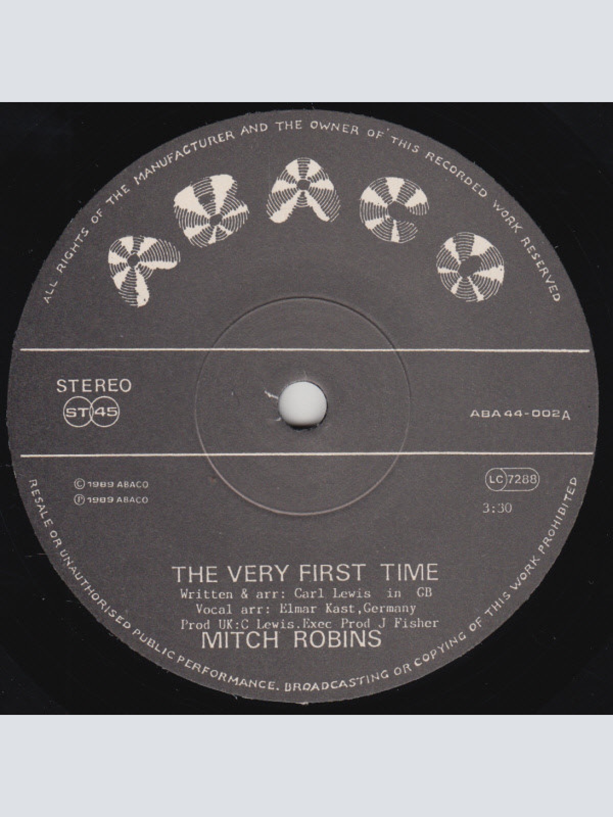 Vinyl / Mitch Robins - The Very First Time