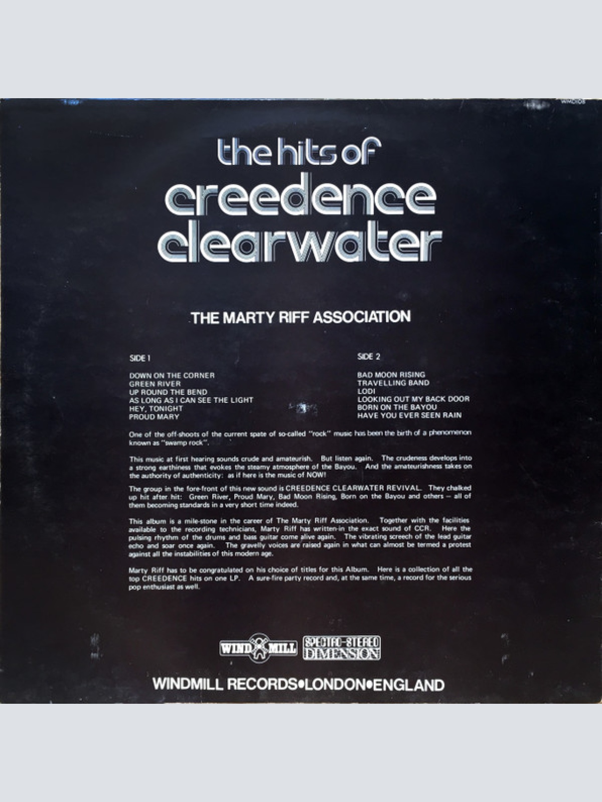 Vinyl / The Marty Riff Association - The Hits Of Creedence Clearwater Revival