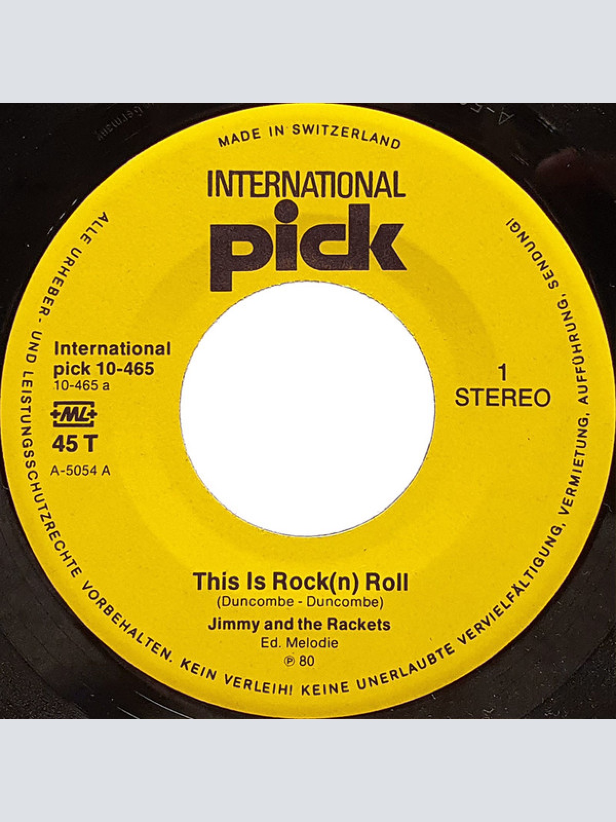 Vinyl / Jimmy And The Rackets* - This Is Rock'n'Roll