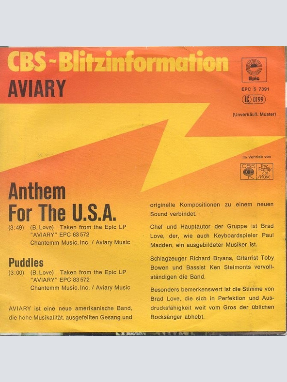 Vinyl / Aviary - Anthem For The U.S.A.