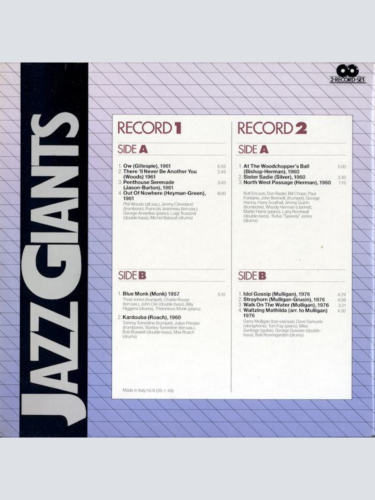 Vinyl / Phil Woods - Max Roach Quintet - Woody Herman And His Orchestra - Gerry Mulligan's New Sextet - And Many Others* - Jazz Giants