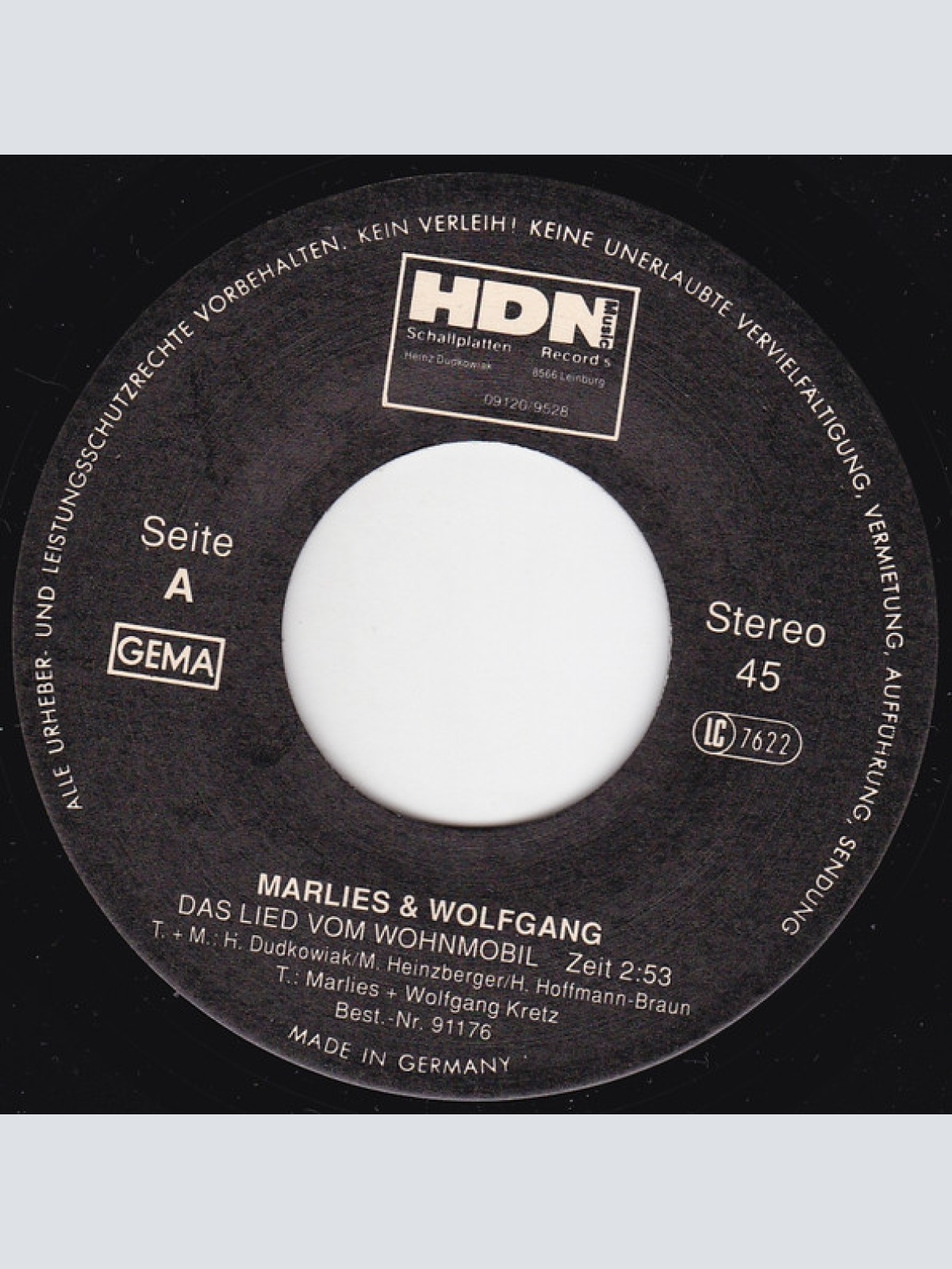 Vinyl / Marlies & Wolfgang / Hdn - Project - Das Lied Vom Wohnmobil / Wake Up In The Mountain