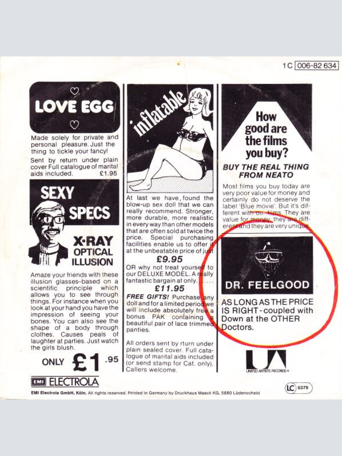 Vinyl / Dr. Feelgood - As Long As The Price Is Right