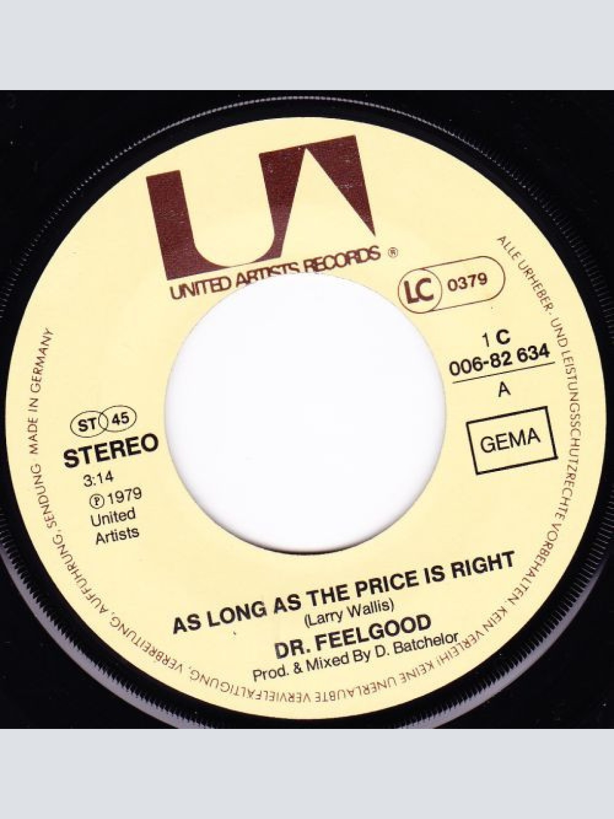 Vinyl / Dr. Feelgood - As Long As The Price Is Right