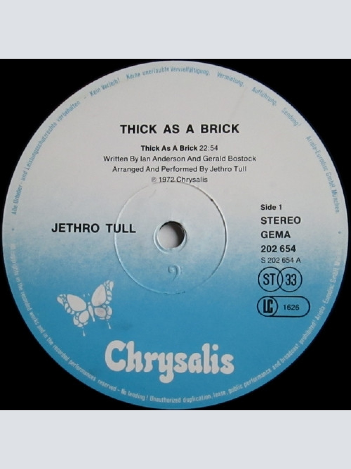 Vinyl / Jethro Tull - Thick As A Brick