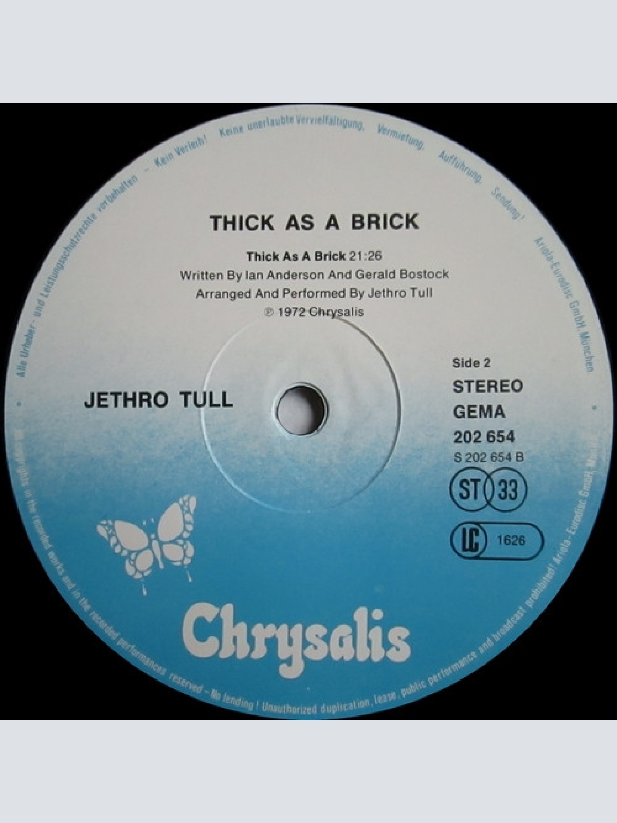 Vinyl / Jethro Tull - Thick As A Brick