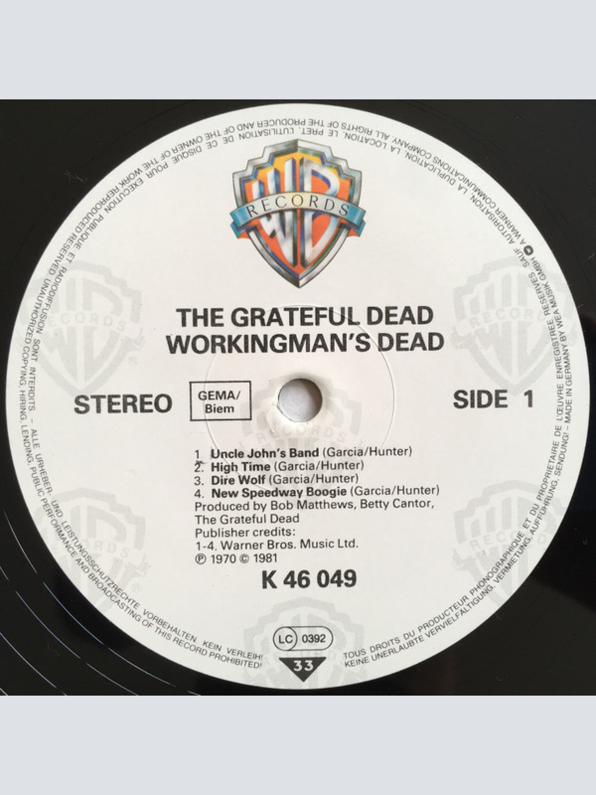 Vinyl / Grateful Dead* - Workingman's Dead