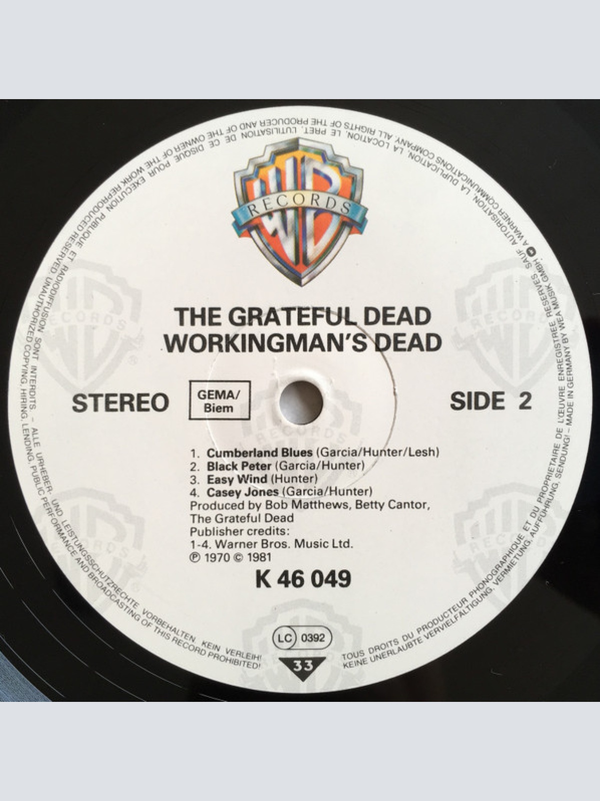 Vinyl / Grateful Dead* - Workingman's Dead