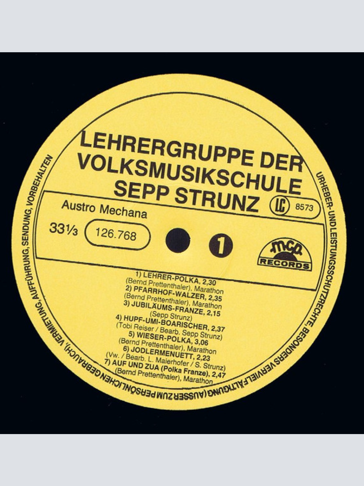 Vinyl / Lehrergruppe Der Volksmusik-Schule Sepp Strunz - Echte Volksmusik