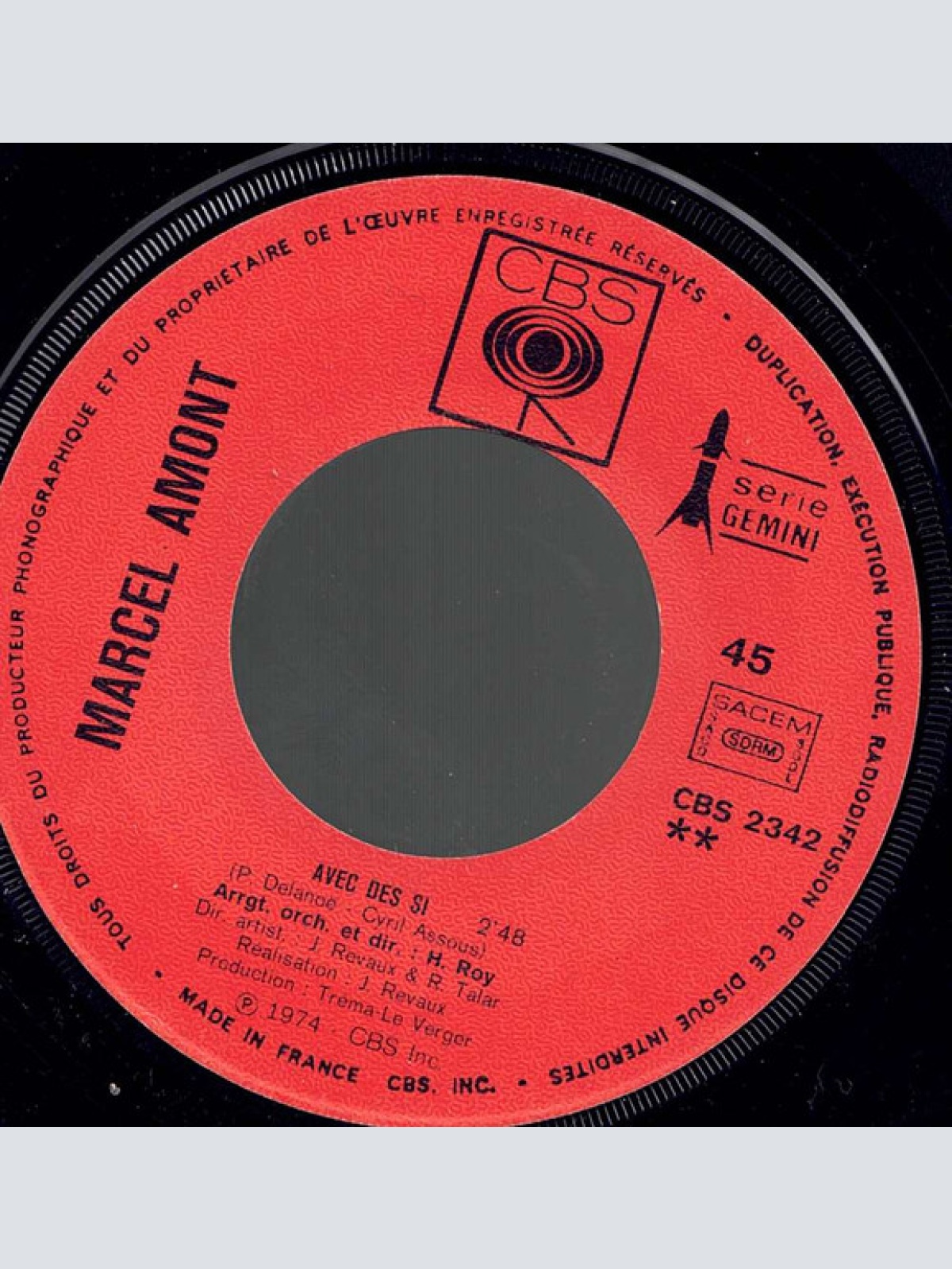 Vinyl / Marcel Amont - Monsieur Le Commissaire Principal