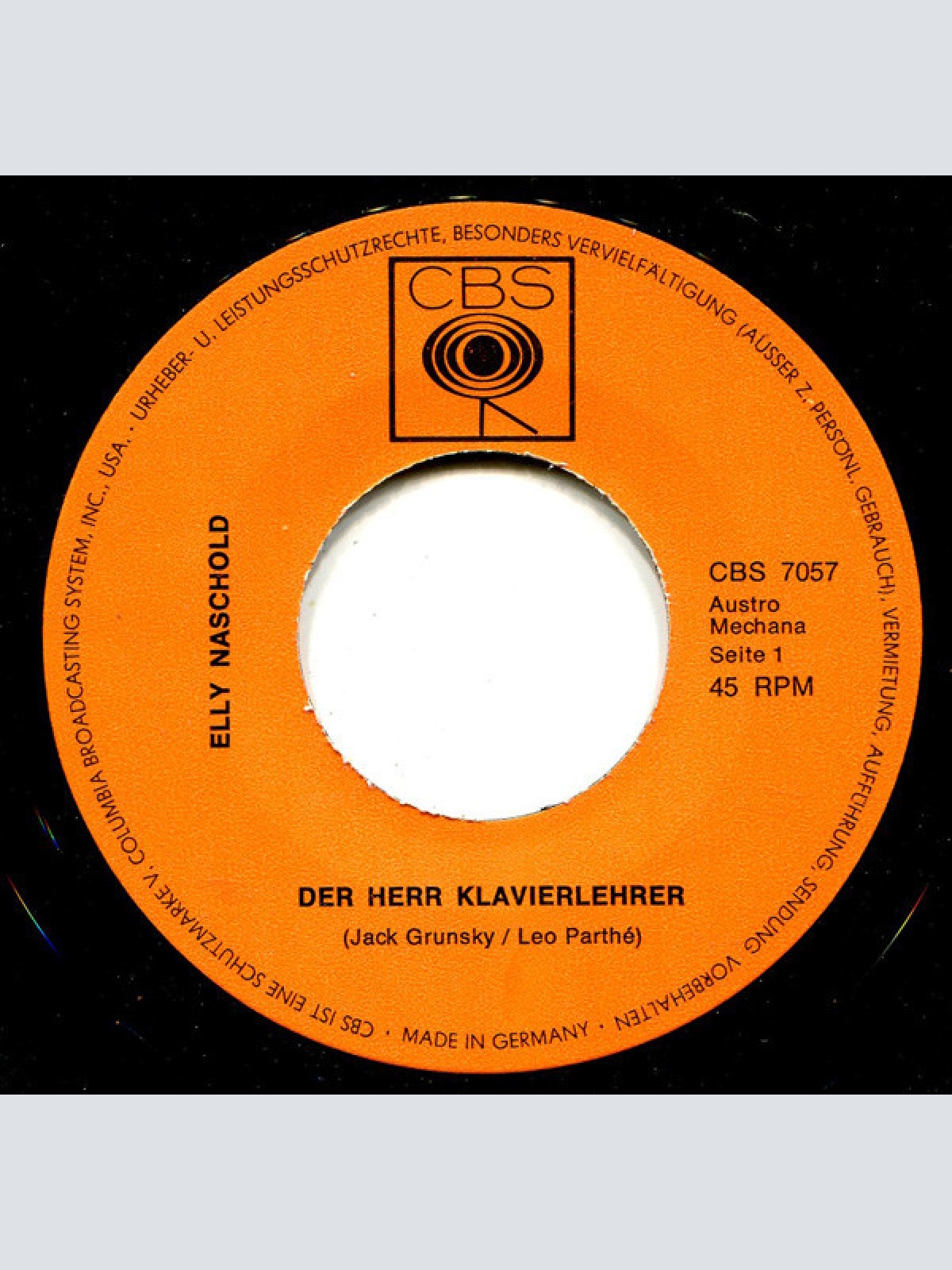 Vinyl / Elly Naschold - Der Herr Klavierlehrer / Jedes Mädel Ist Vernarrt