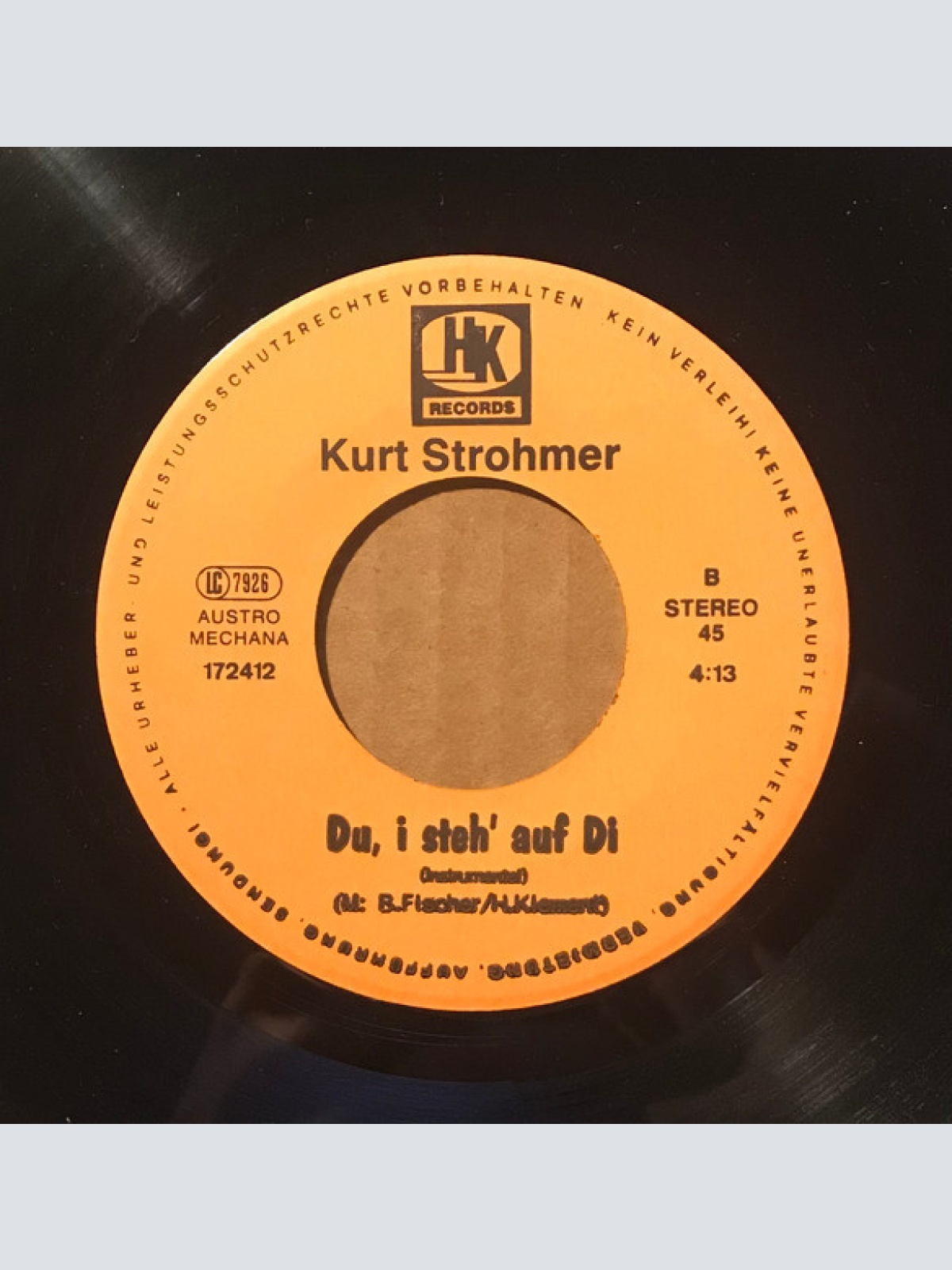 Vinyl / Kurt Strohmer - Du, I Steh Auf Di