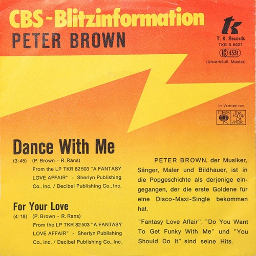 Vinyl / Peter Brown (2) - Dance With Me