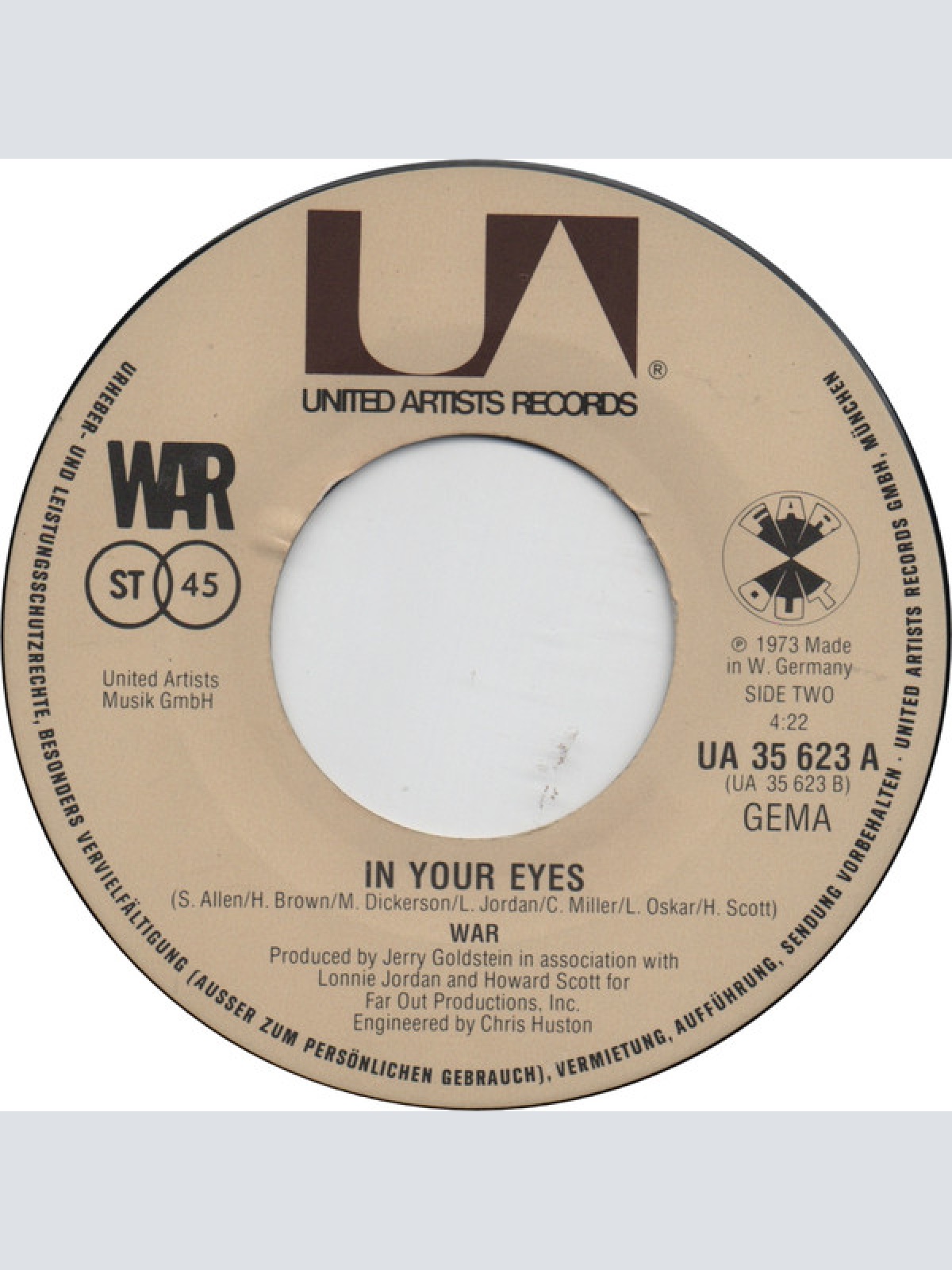 Vinyl / War - Me And Baby Brother