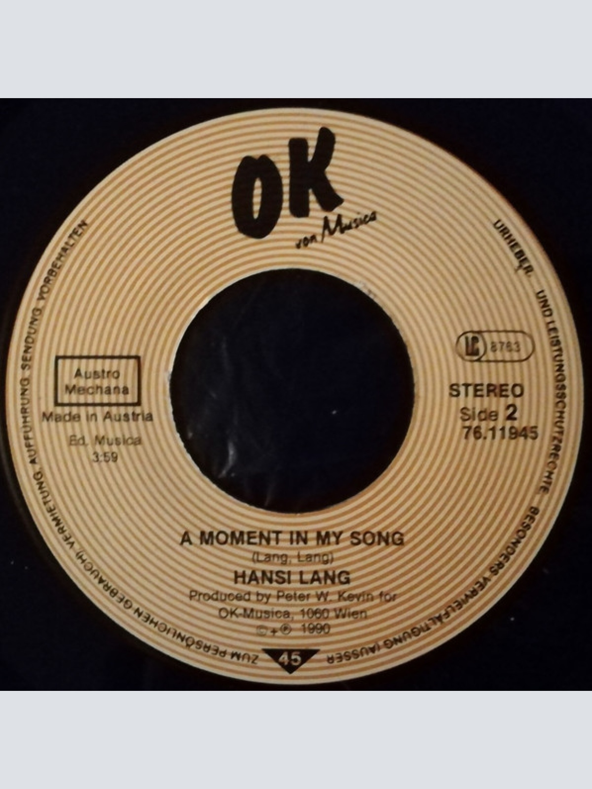 Vinyl / Hansi Lang - What A Feeling