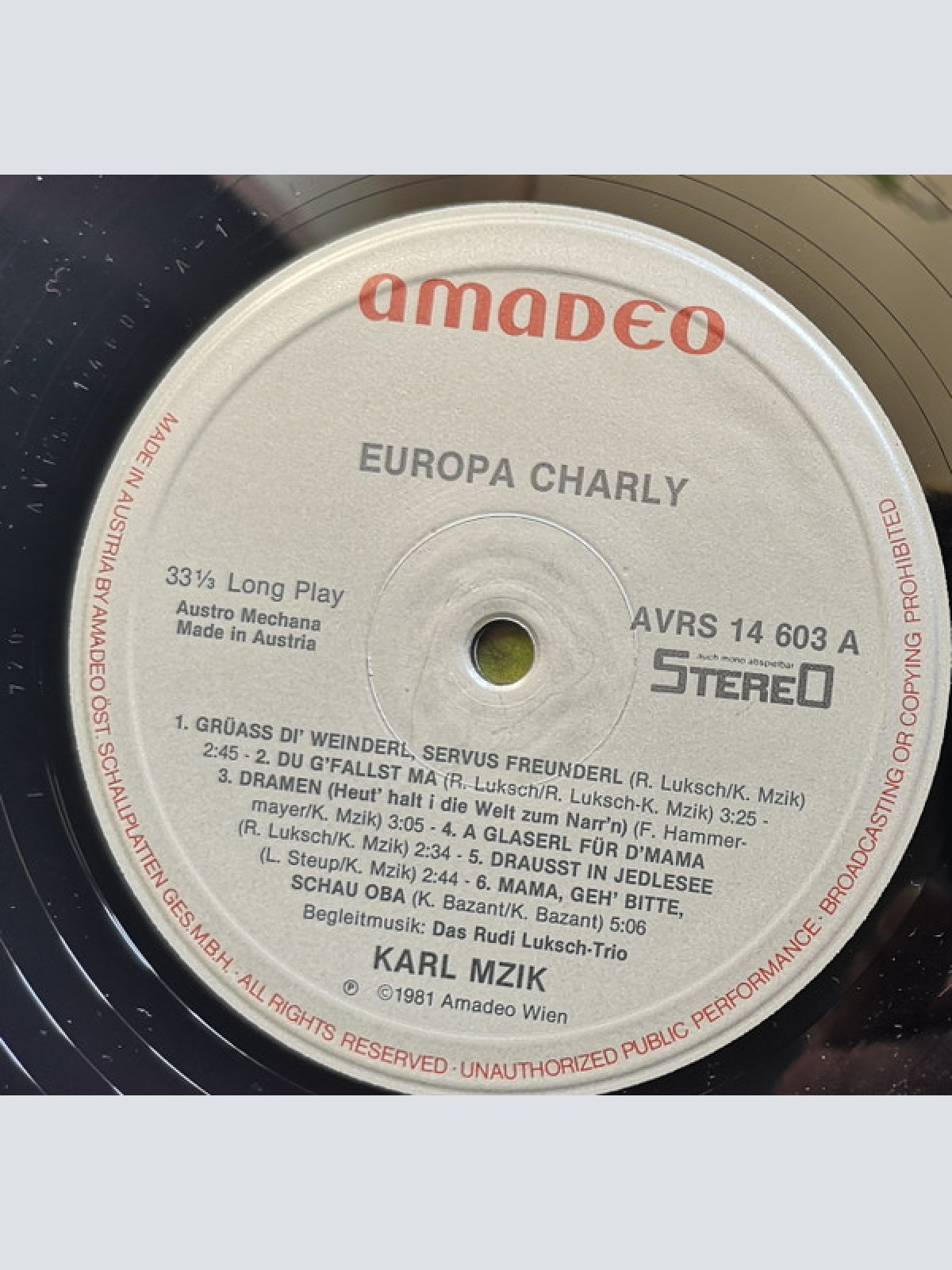 Vinyl / Europa Charly - I Bin's Da Karl Dei' Bua