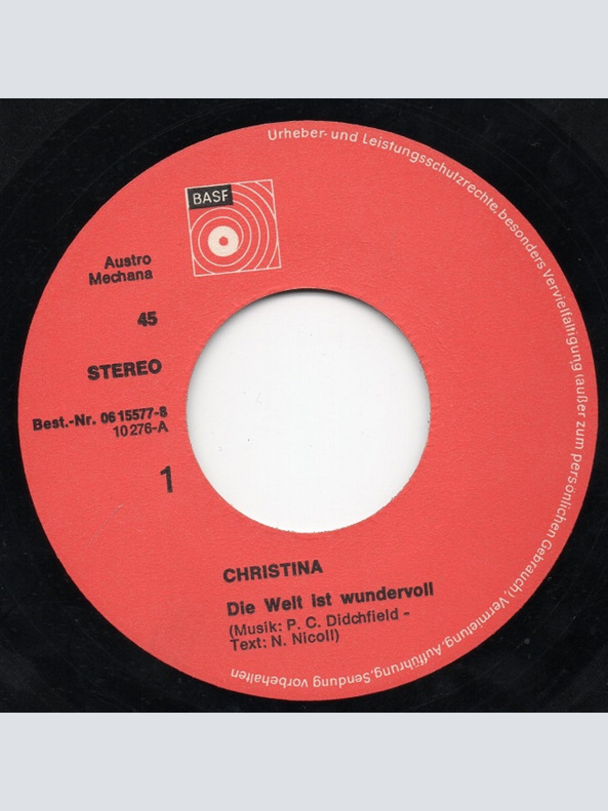 Vinyl / Christina* - Die Welt Ist Wundervoll