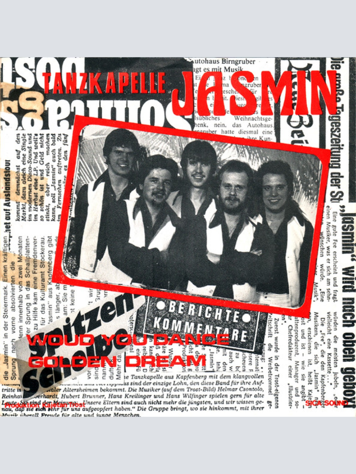 Vinyl / Tanzkapelle Jasmin - Woud You Dance / Golden Dream