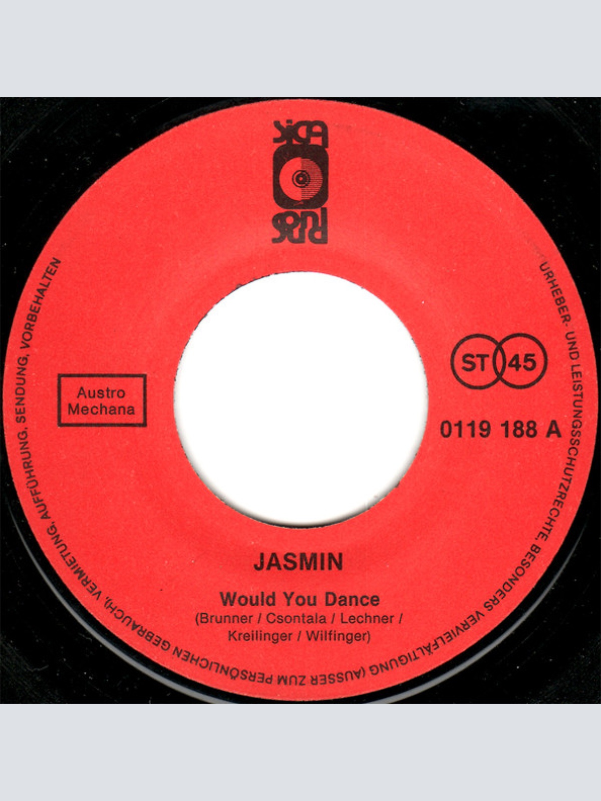 Vinyl / Tanzkapelle Jasmin - Woud You Dance / Golden Dream