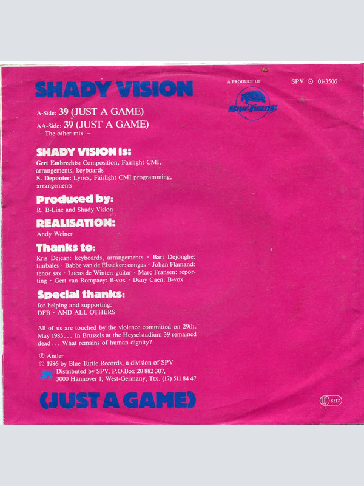 Vinyl / Shady Vision - 39 (Just A Game)